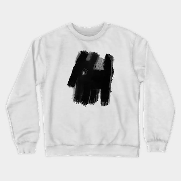 black dog Crewneck Sweatshirt by Angel Rivas